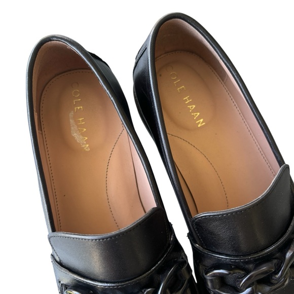 COLE HAAN Stassi Chain Trim Leather Bit Loafers 7.5 - Picture 6 of 16